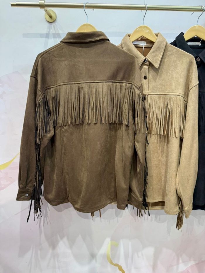 Chaqueta Esperanza flecos camel - Imagen 2